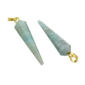 Natural Green Amazonite Pendulum Pendant, approx 8-30mm