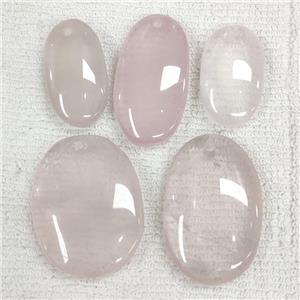 Natural Rose Quartz Pendant Oval, approx 15-30mm