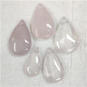 Natural Rose Quartz Pendant Teardrop, approx 20-40mm