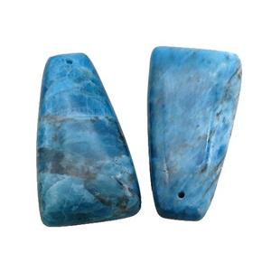 Natural Blue Apatite Trapeziform Pendant, approx 10-40mm