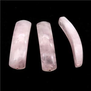 Natural Pink Rose Quartz Bracelet Connector Curving, approx 11-38mm