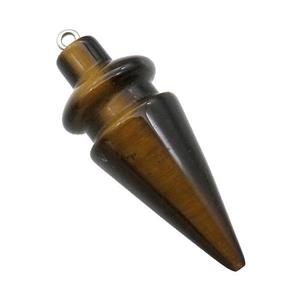 Natural Tiger Eye Stone Pendulum Pendant, approx 17-45mm