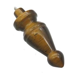 Natural Tiger Eye Stone Pendulum Pendant, approx 18-50mm