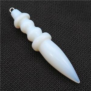 White Opalite Pendulum Pendant, approx 14-65mm