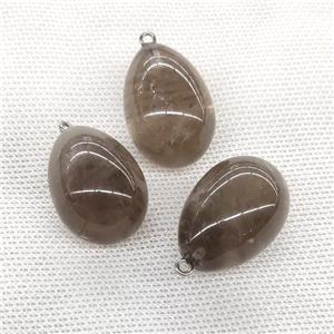 Natural Smoky Quartz Egg Pendant, approx 20-30mm