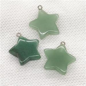 Natural Green Aventurine Star Pendant, approx 24mm