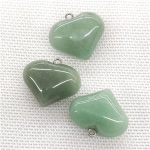 Green Aventurine Heart Pendant, approx 20-25mm