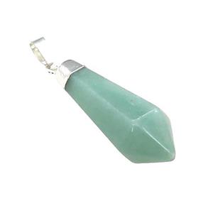 Natural Green Aventurine Pendulum Pendant Silver Plated, approx 13-35mm