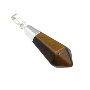 Tiger Eye Stone Pendulum Pendant Silver Plated, approx 13-35mm