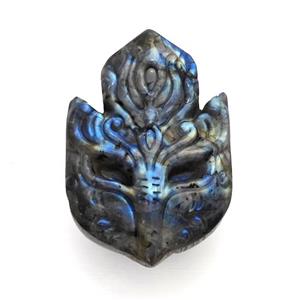 Labradorite Mask Pendant, approx 36-52mm