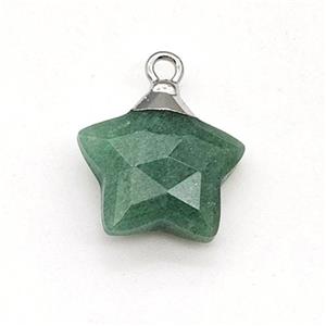 Natural Green Strawberry Quartz Star Pendant, approx 14mm