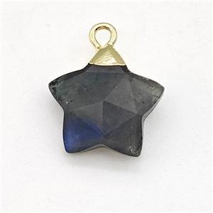 Natural Labradorite Star Pendant, approx 14mm