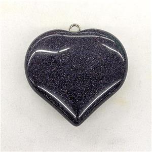 Blue Sandstone Heart Pendant, approx 40mm