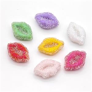 Resin Lips Beads Mixed Color, approx 20-30mm