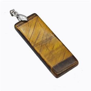 Natural Tiger Eye Stone Rectangle Pendant, approx 20-50mm