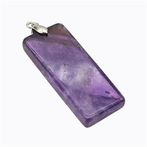 Natural Purple Amethyst Rectangle Pendant, approx 20-50mm