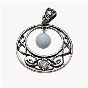 Alloy GoGo Pendant Pave Amazonite Antique Silver, approx 8mm, 30mm