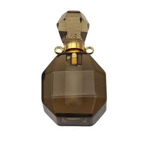 Natural Smoky Quartz Perfume Bottle Pendant, approx 20-35mm