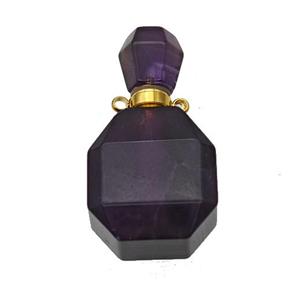 Natural Purple Amethyst Perfume Bottle Pendant, approx 20-35mm