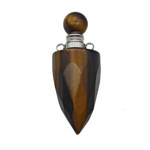 Natural Tiger Eye Stone Perfume Bottle Pendant Bullet, approx 16-40mm