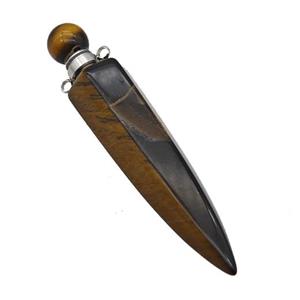 Natural Tiger Eye Stone Perfume Bottle Pendant Bullet, approx 12-60mm