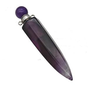 Natural Purple Amethyst Perfume Bottle Pendant Bullet, approx 12-60mm