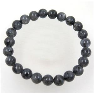 black Labradorite bracelets, stretchy, approx 8mm, 60mm dia