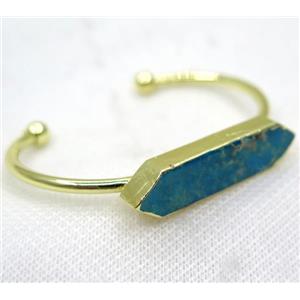 blue Sea Sediment bangle, copper, gold plated, approx 10-34mm, 60mm dia