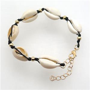 Conch Shell bracelet, adjustable, approx 15-20mm, 50mm dia