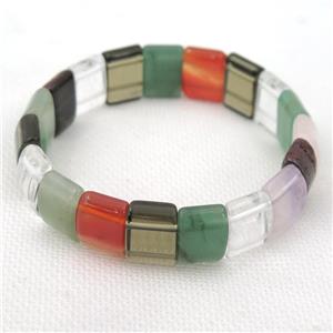 Stretchy Bracelets with mix Gemstone, approx 10-15mm