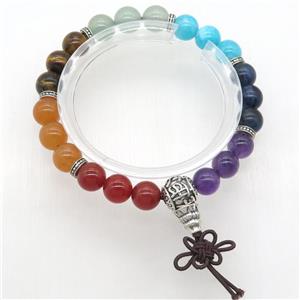 Chakra Bracelets, guru, stretchy, approx 8mm dia