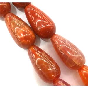 ruby fire Agate beads, teardrop, grade A, 10x20mm, approx 20pcs per st