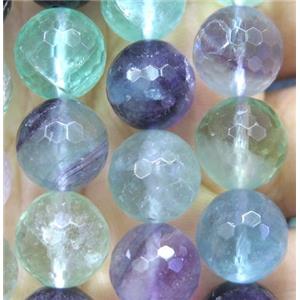 rainbow Fluorite beads, faceted round, approx 12mm dia, 15.5 inches