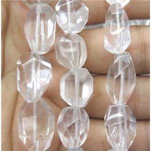 clear quartz nugget bead, freeform, approx 10-16mm