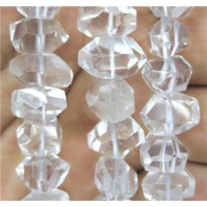 clear quartz beads, freeform, approx 8-14mm