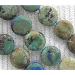 Azurite bead, flat round, approx 10mm dia