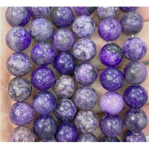 natural purple lepidolite beads, round, approx 10mm dia