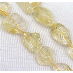 citrine bead, freeform, yellow, approx 10-20mm