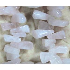 rose quartz chip beads, freeform, approx 15-20mm