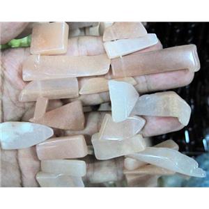 rose quartz stick bead, freeform, approx 12-30mm