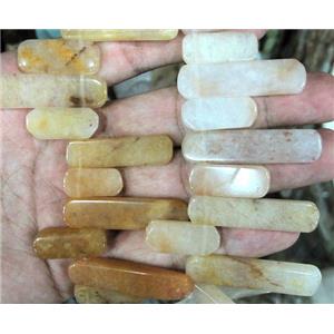 yellow jade stick bead, freeform, approx 12-30mm