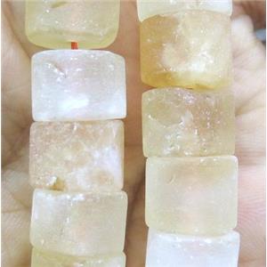 matte citrine bead, heishi, yellow, approx 14-16mm dia