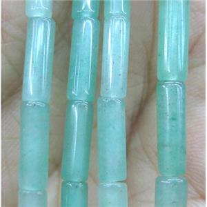 green aventurine tube beads, approx 4x13mm