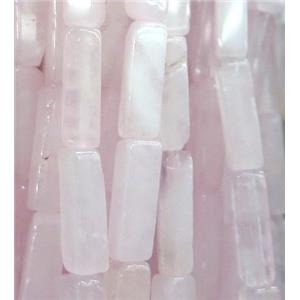 Rose Quartz cuboid beads, pink, approx 4x13mm