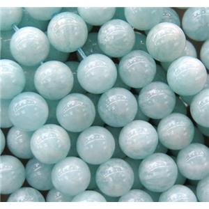 blue Peruvian Amazonite beads, round, approx 10mm dia