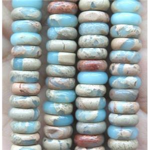 natural Imperial Jasper heishi beads, disc, A grade, approx 3x8mm