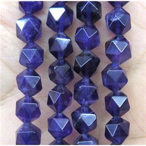 natural Amethyst beads cut round purple, approx 10mm dia