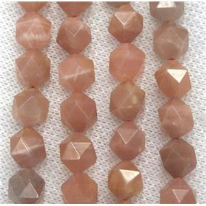 natural peach moonstone beads cut round, approx 8mm dia