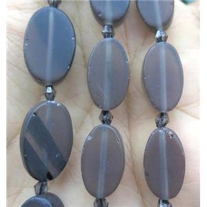 golden obsidian oval beads, matte, approx 10-16mm