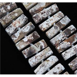 white Ocean Jasper collar beads, tube, approx 10-40mm